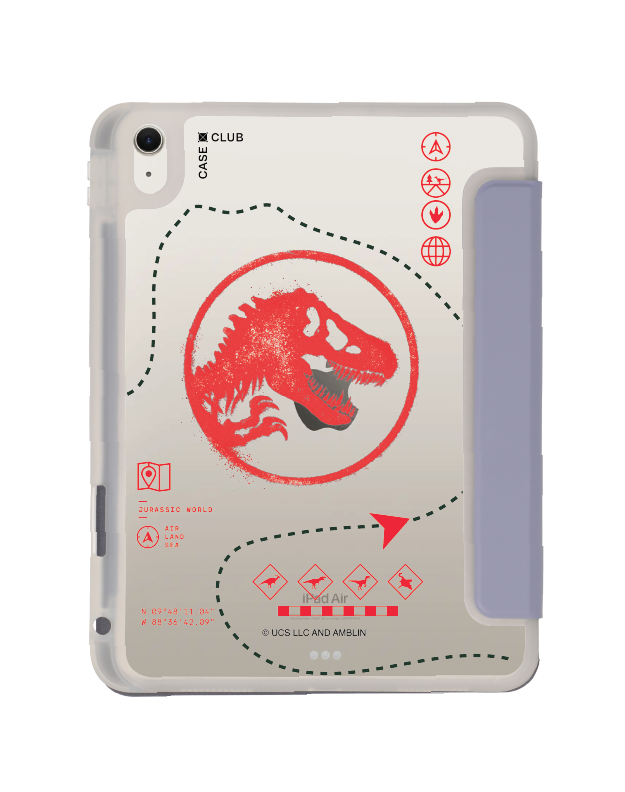 เคสใส ipad air4/5/6/7 11" 2025 (m2/m3) สีม่วง jurassic red map