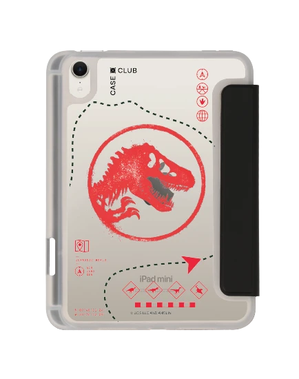 ipad mini 7 clear black jurassic red map