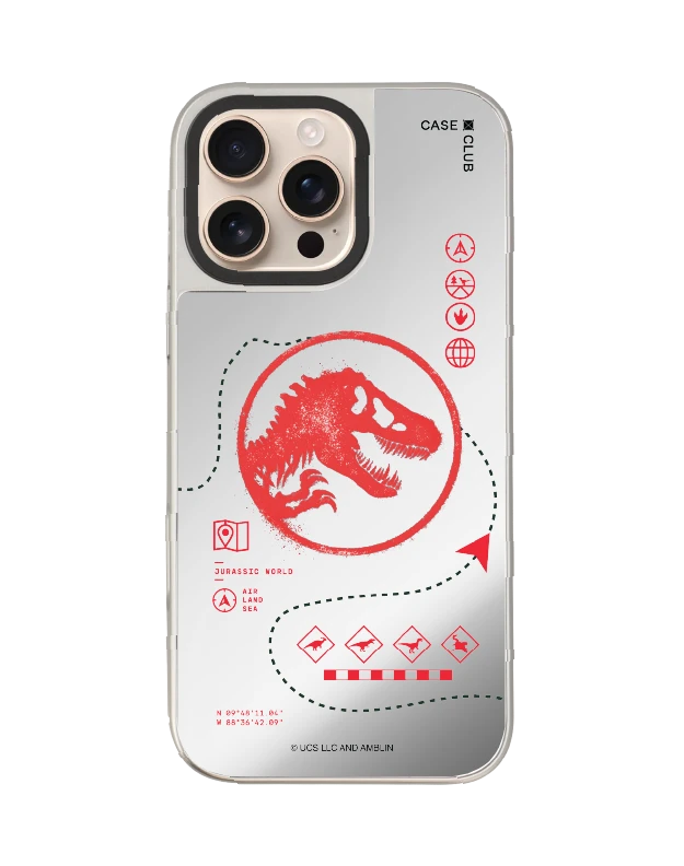 เคสกระจก iphone 16 pro max magsafe jurassic red map