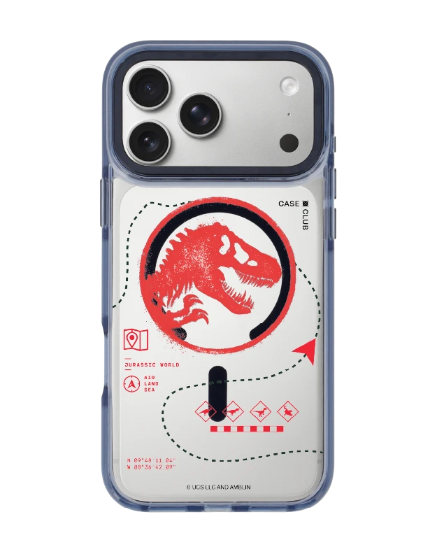 iphone 17 pro max clear blue magsafe jurassic red map