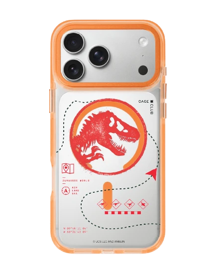 iphone 17 pro max clear orange magsafe jurassic red map