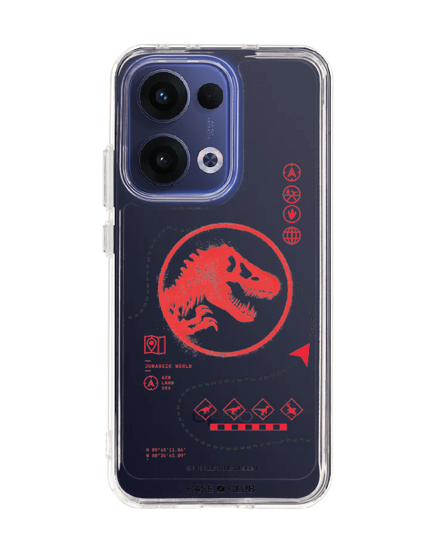 oppo reno 13 clear case jurassic red map