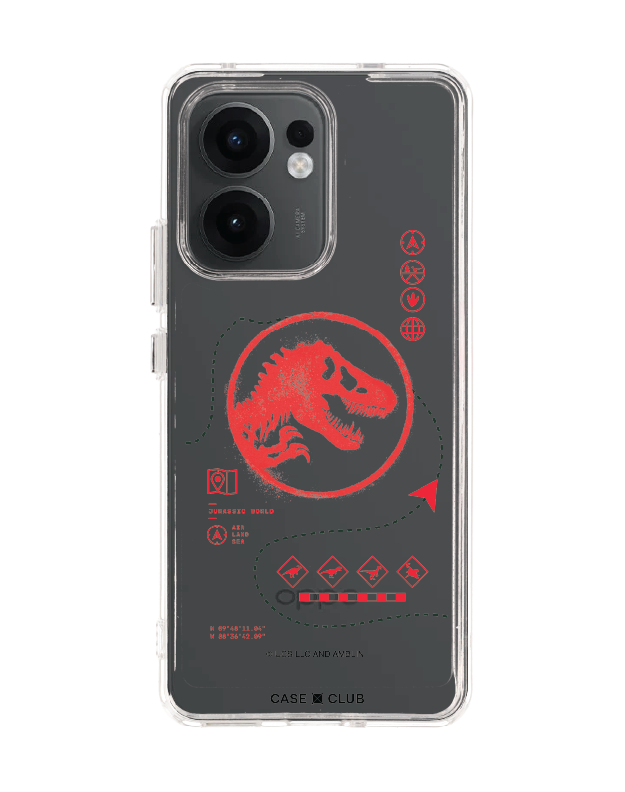เคสใส oppo reno 13f jurassic red map