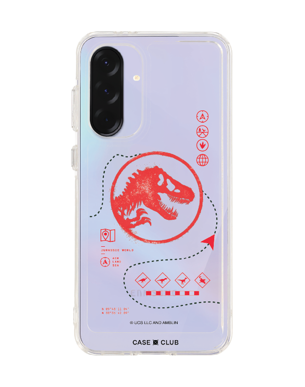 samsung galaxy a36 clear case jurassic red map