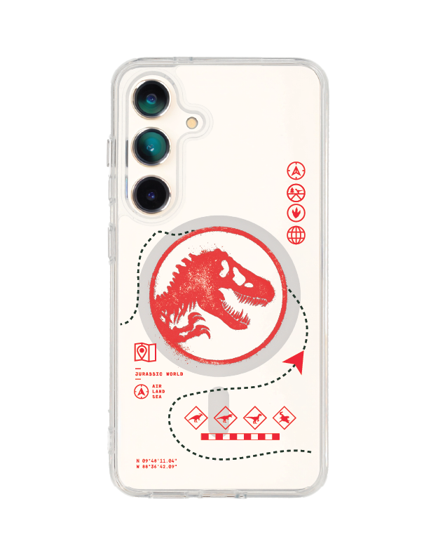 เคสใส samsung galaxy s25 magsafe jurassic red map