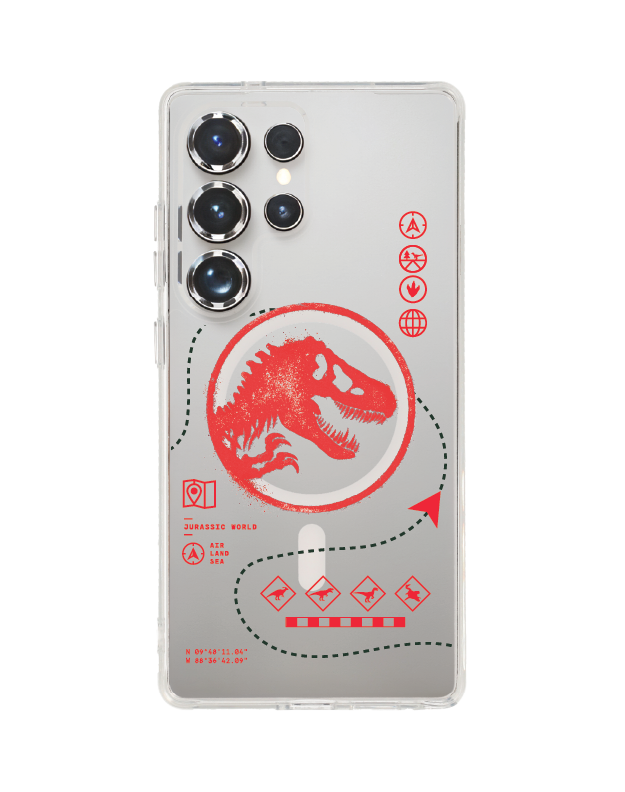 เคสใส samsung galaxy s25 ultra magsafe jurassic red map