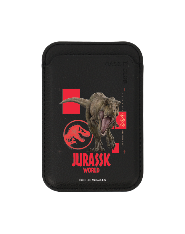 กระเป๋าใส่บัตร magsafe ดำ jurassic t-rex attack