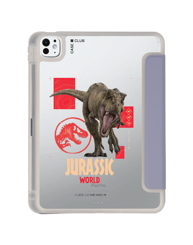 เคสใส ipad pro 11 สีม่วง jurassic t-rex attack