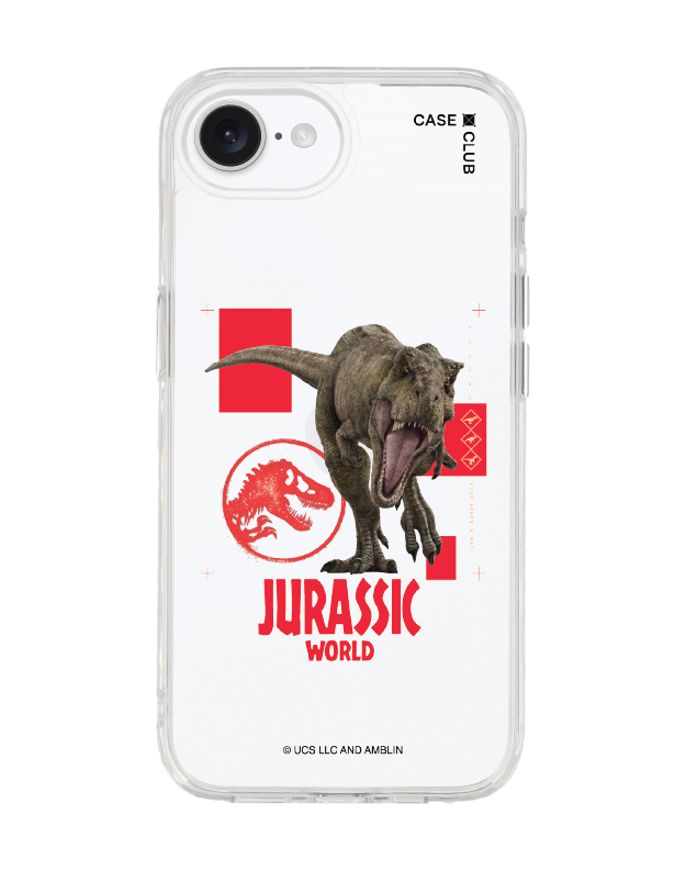 iphone 16e clear case jurassic t-rex attack