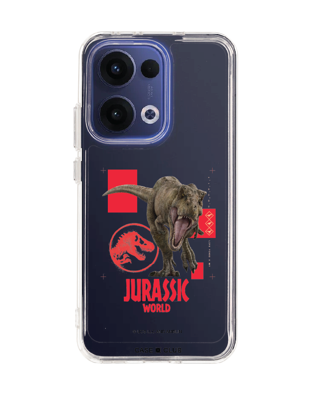 oppo reno 13 clear case jurassic t-rex attack