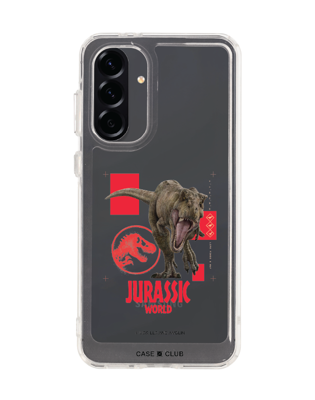samsung galaxy a56 clear case jurassic t-rex attack