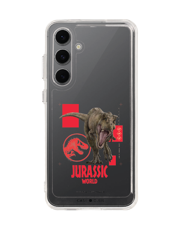 samsung galaxy s24 fe clear case jurassic t-rex attack
