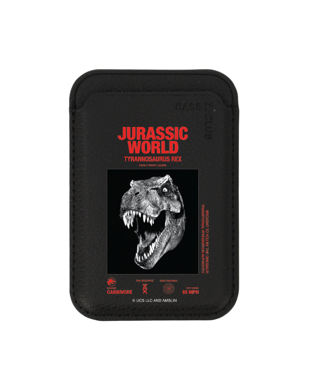 กระเป๋าใส่บัตร magsafe ดำ jurassic t-rex carnivore