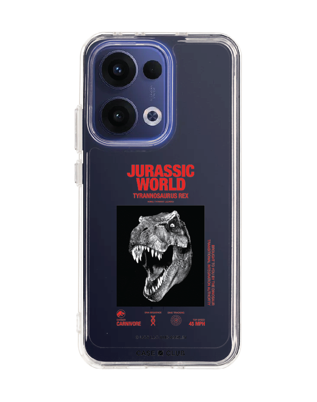 oppo reno 13 clear case jurassic t-rex carnivore