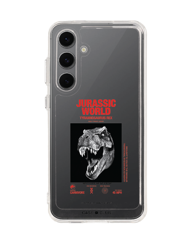 samsung galaxy s24 fe clear case jurassic t-rex carnivore