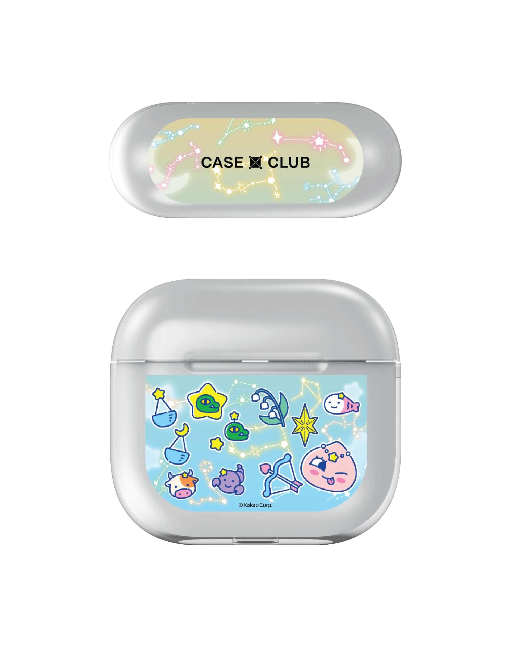 airpods 4 clear case kakao cosmic pattern