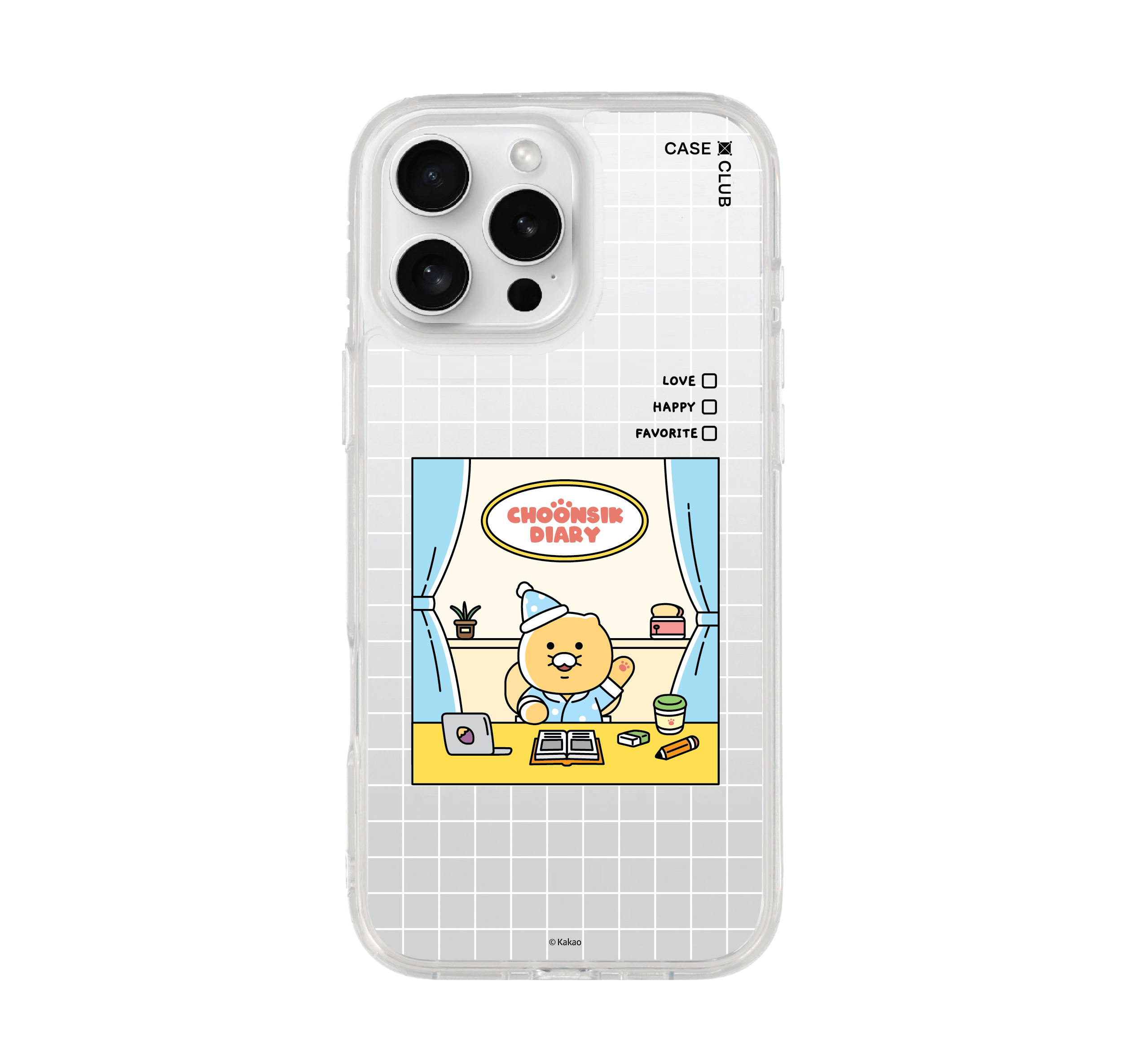 iPhone 16 Pro Max Clear Case Kakao Diary Choonsik Pyjamas