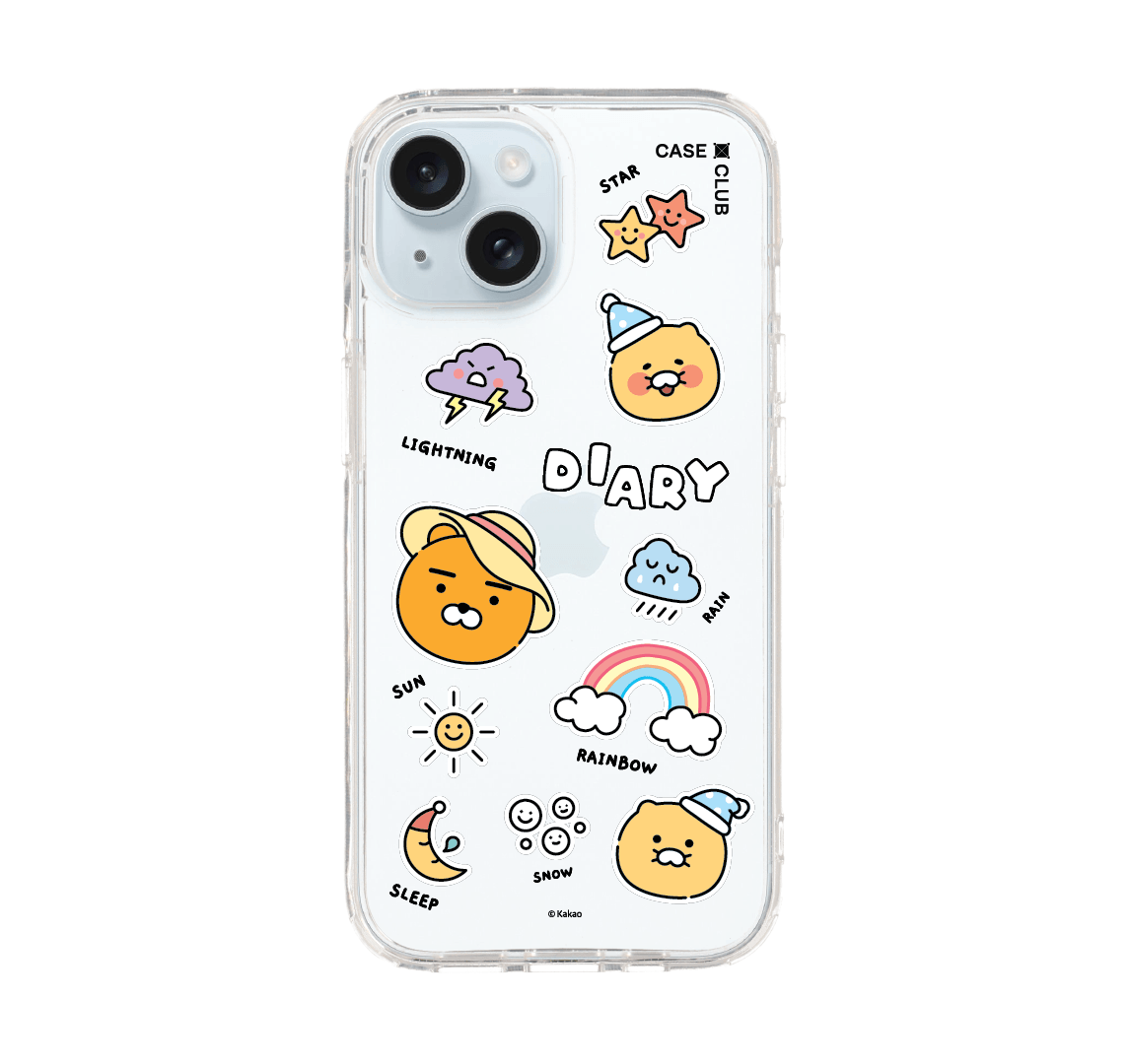 เคสใส iphone 15 kakao diary sticker