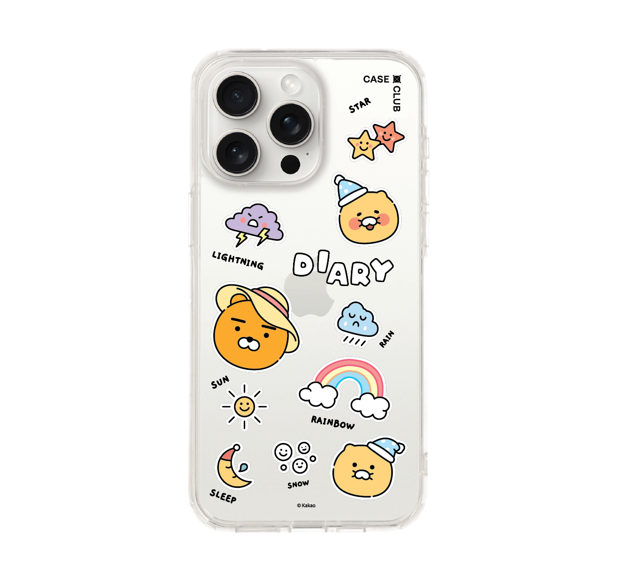 เคสใส iPhone 15 Pro Max Kakao Diary Sticker