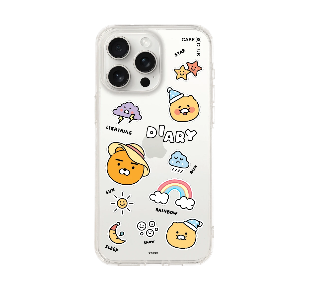 iphone 15 pro max clear case kakao diary sticker