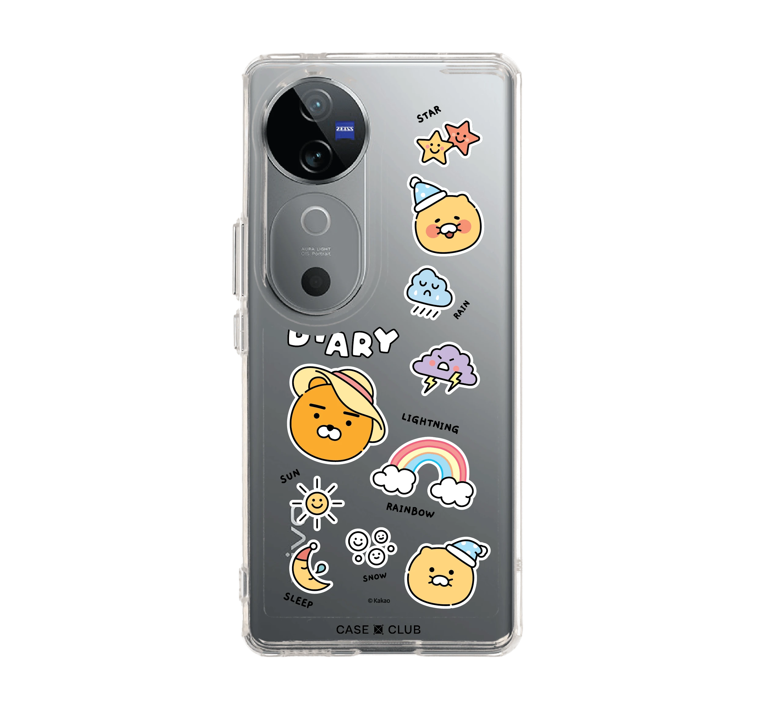 vivo v40 5g clear case kakao diary sticker