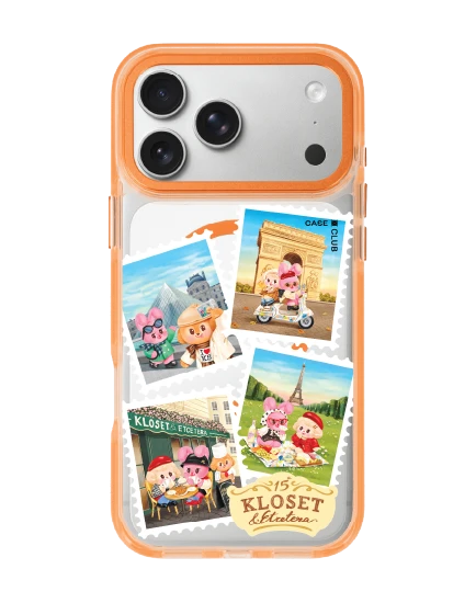 เคสใสสีส้ม iphone 17 pro max magsafe kloset lutetia