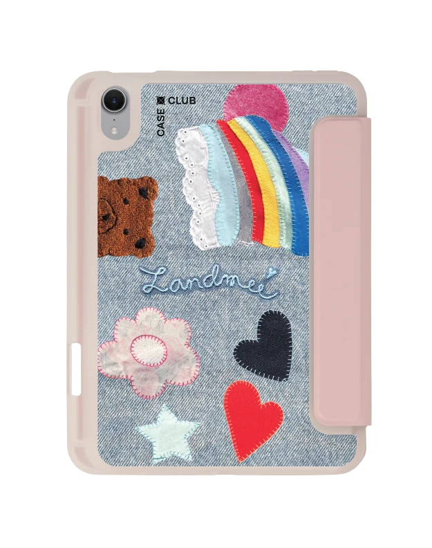 ipad mini 7 clear pink landmee love & peace