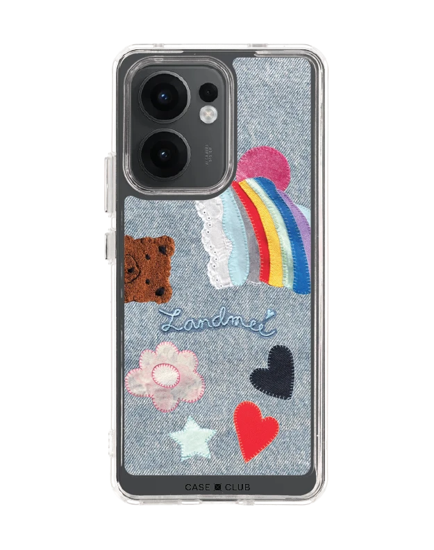 oppo reno 13f clear case landmeé love & peace