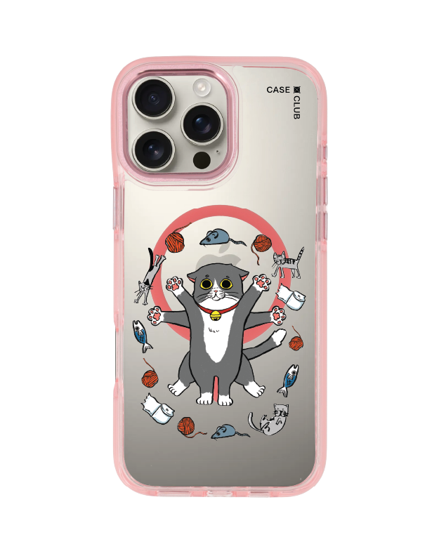 iPhone 16 Pro Max Clear Pink MagSafe Life of Cat