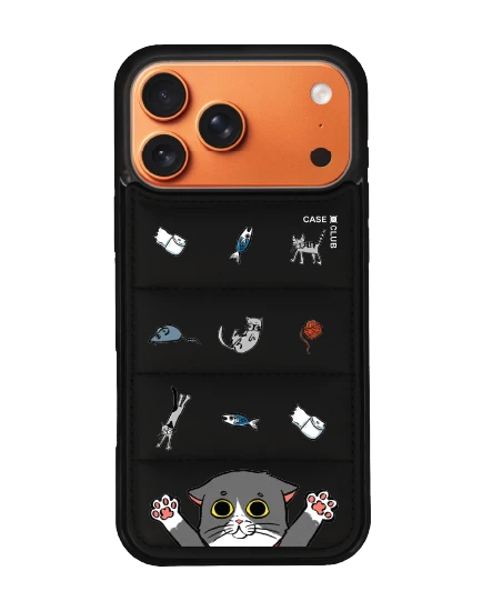 เคส iphone 17 pro max puffy สีดำ แมวมือปลาหมึก