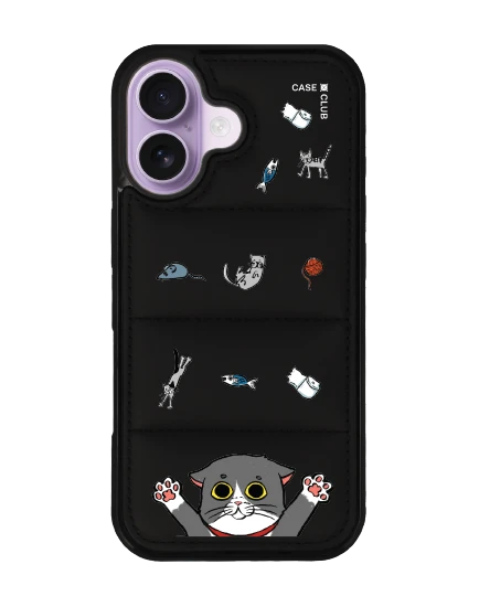 iphone 17 puffy black case life of cat