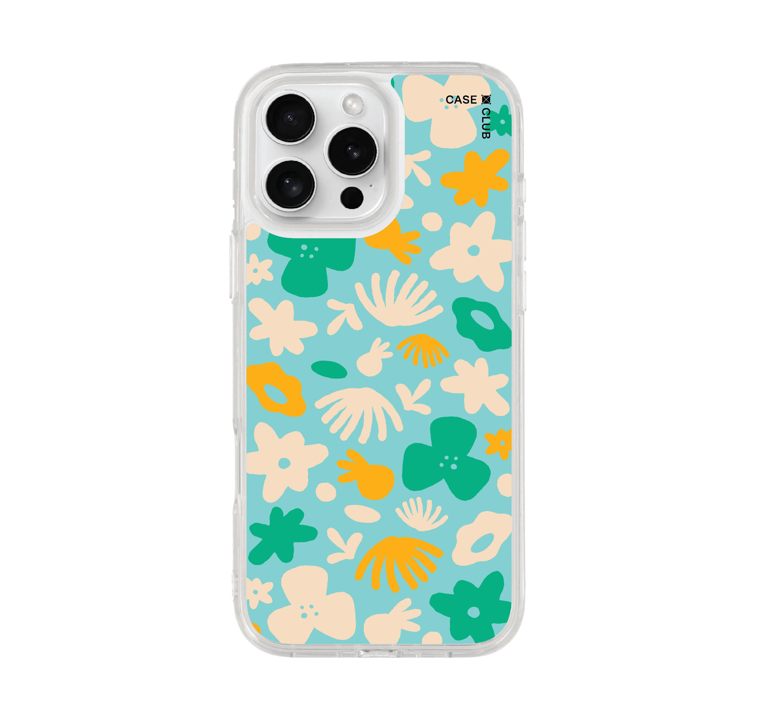 เคสใส iphone 16 pro max ดอกไม้ฟ้าอ่อน