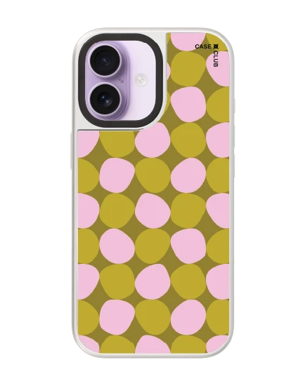 เคสกระจก iphone 17 magsafe ลาย dot ลายจุดชมพูเขียว