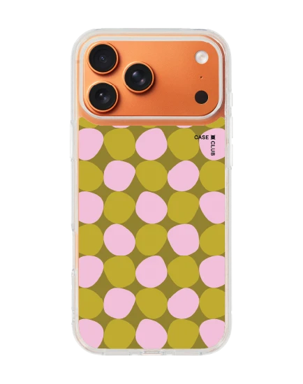 เคสใส iphone 17 pro max magsafe ลาย dot ลายจุดชมพูเขียว
