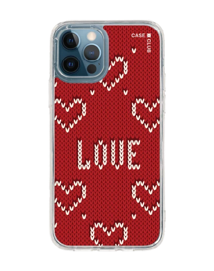 iphone 12/12 pro clear case love knit