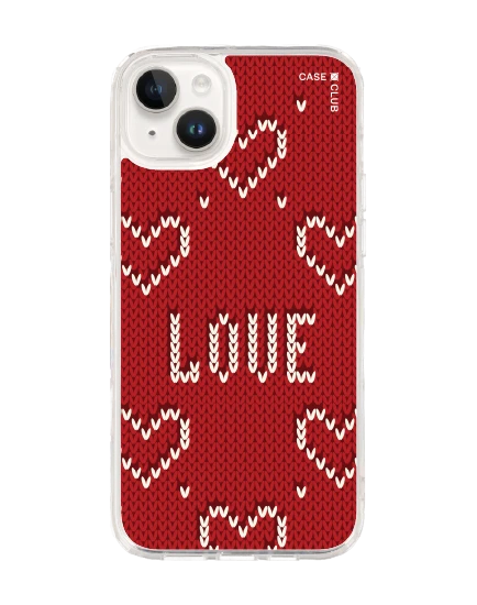iphone 14 plus clear case love knit