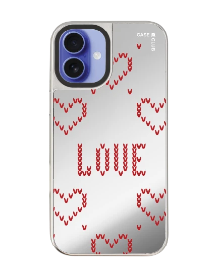 iphone 16 plus mirror case magsafe love knit