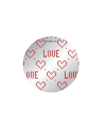 ป็อปกริปกระจก รักลายถักสีแดง