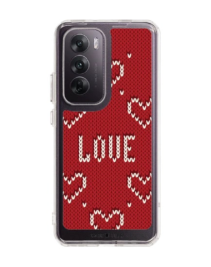 oppo reno 12 clear case love knit