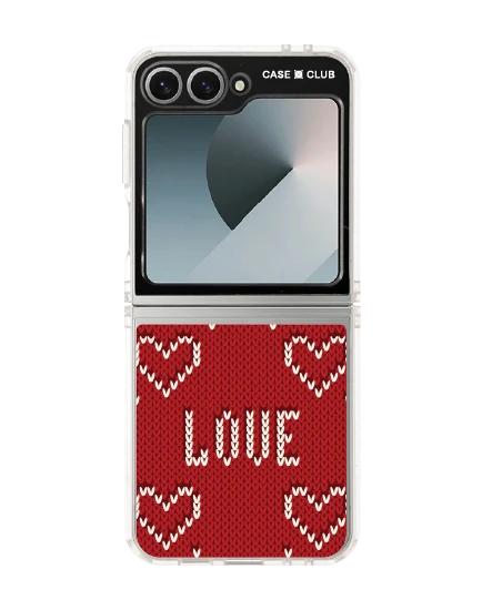 samsung galaxy z flip 6 clear case love knit