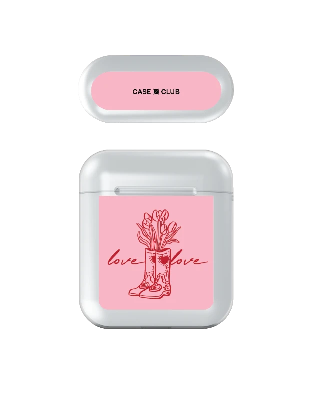 เคสใส airpods รุ่น 1/2 บู๊ทดอกไม้สื่อรัก