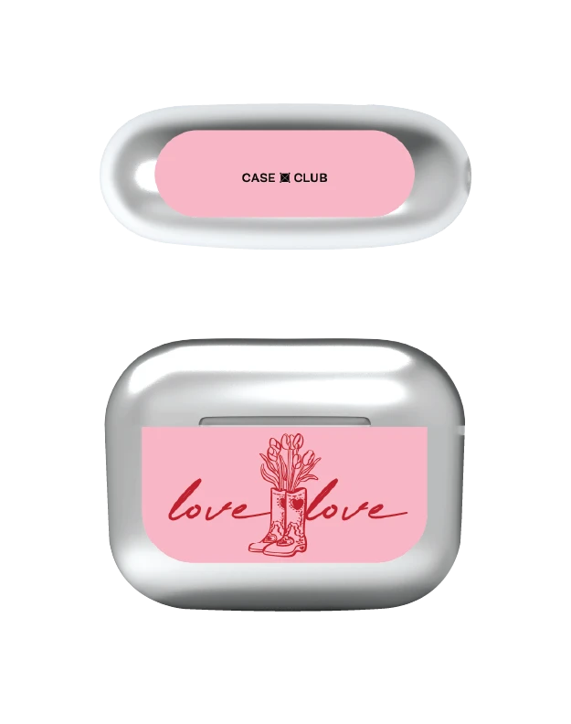 airpods pro 3 silver case love scribble