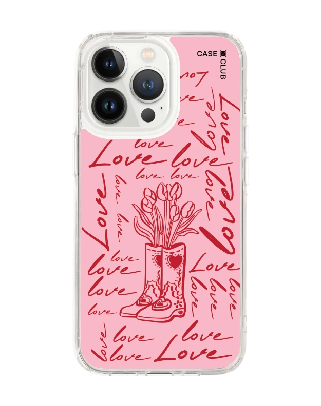 iphone 13 pro clear case love scribble