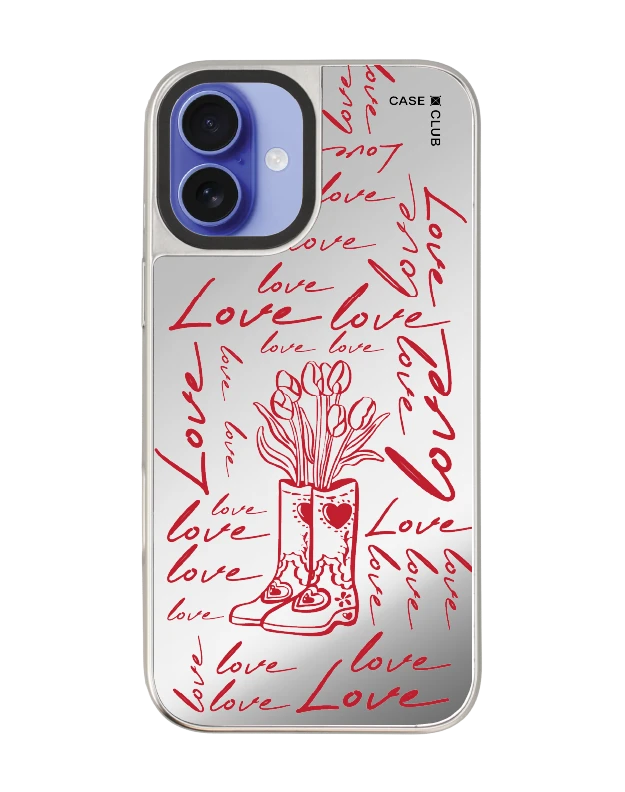 iphone 16 plus mirror case magsafe love scribble