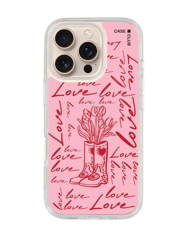 เคสใส iphone 16 pro magsafe บู๊ทดอกไม้สื่อรัก