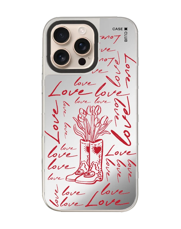 iphone 16 pro max mirror case magsafe love scribble