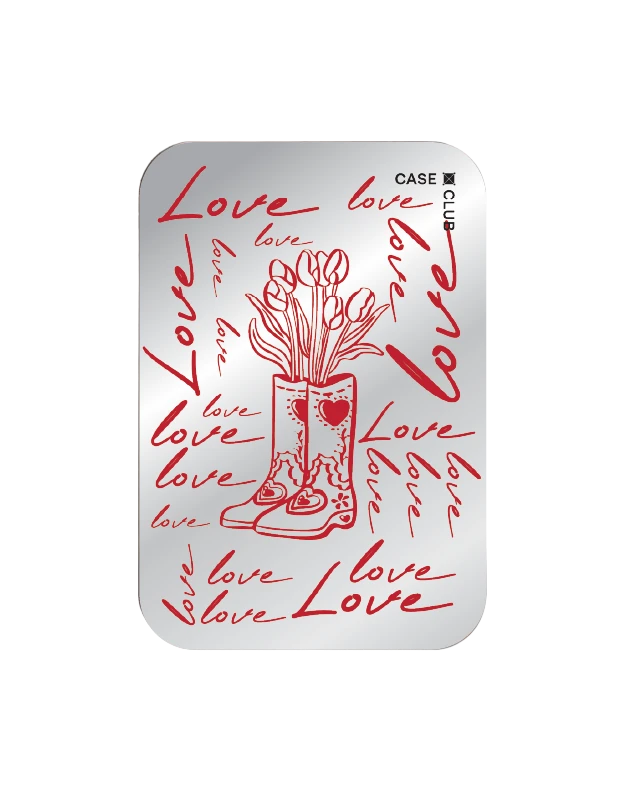 magnetic mirror cardholder stand love scribble