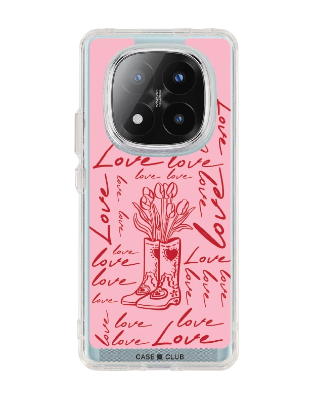 redmi note 14 pro plus clear case love scribble