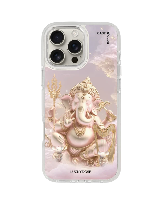 iphone 16 pro max clear white magsafe luckydose ganesha ganapati