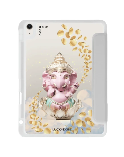 เคสใส ipad air4/5/6/7 11" 2025 (m2/m3) สีเทา luckydose พระพิฆเนศสีชมูพูพาสเทล